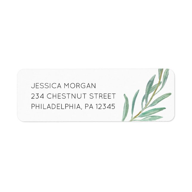 Rustic Greenerity Return Address Label Wedding (Vorne)