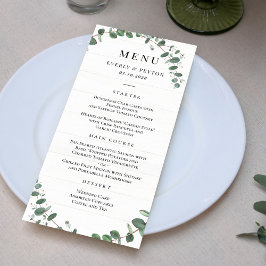 Rustic Greenerity Wedding Menu Card Einladung
