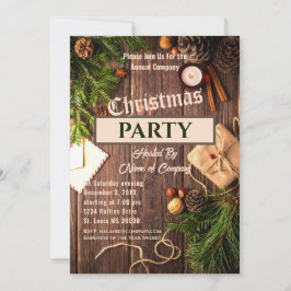 Rustic Greenery Company Weihnachten Party Einladun Einladung