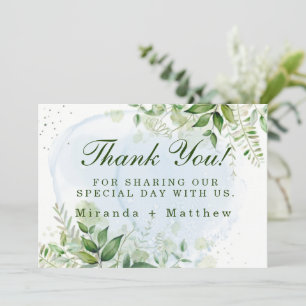 Rustic Greenery Dusty Blue Wedding Vielen Dank Kar Einladung