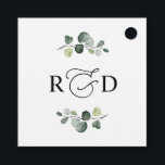 Rustic Greenery Monogram Wedding Vielen Dank Geschenkanhänger<br><div class="desc">Dieses individuell anpassbare Tag wurde für die Koordination mit unserer Boho Greenery Collection entworfen. Es enthält Eukalyptuszweige in Aquarellfarbe mit kalligrafischem Text,  gepaart mit einer klassischen Serife in schwarz. Matching-Elemente verfügbar.</div>