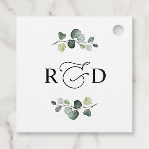Rustic Greenery Monogram Wedding Vielen Dank Geschenkanhänger