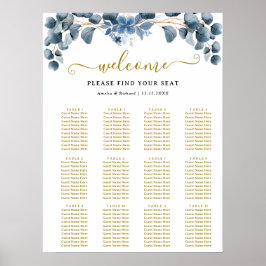 Rustic Greenery Wedding Table Plan Poster