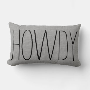 Rustic Grey Howdy Lendenkissen