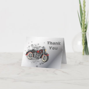 Rustic grunge Motorcyle Biker Wedding Dankeskarte