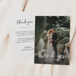 Rustic Hand Lettering Wedding Foto Dankeskarte