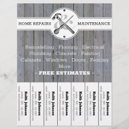 Rustic Handyman Gray Wood Vintage Konstruktion Flyer
