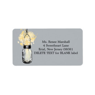 Rustic Hanging Mason Jar Wedding Adressaufkleber