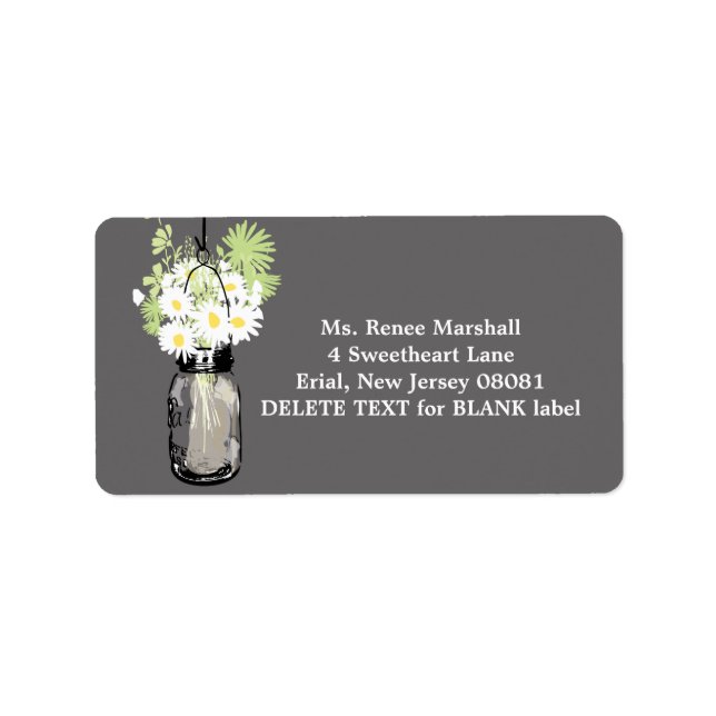 Rustic Hanging Mason Jar Wedding Adressaufkleber (Vorne)