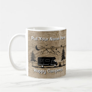 Rustic Happy Camper Class C RV Custom Coffee Tasse