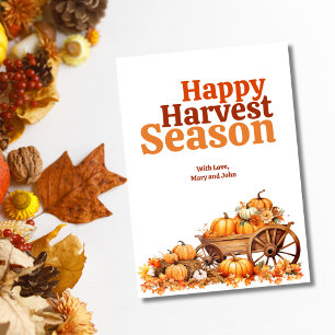 Rustic Happy Harvest Season Pumpkin Gruß Karte