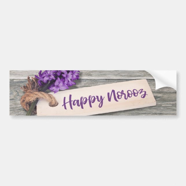 Rustic Happy Norooz Hyacinth - Bumper Sticker Autoaufkleber (Vorne)