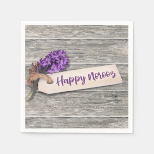 Rustic Happy Norooz Hyacinth - Paper Napkin Serviette