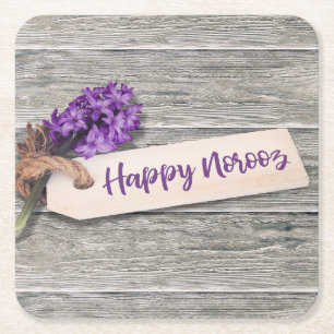 Rustic Happy Norooz Hyacinth - Paper Untersetzer