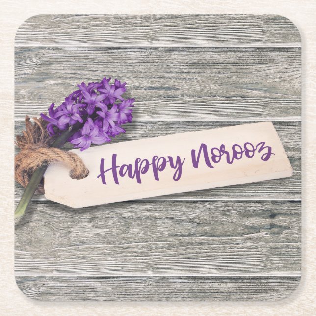 Rustic Happy Norooz Hyacinth - Paper Untersetzer (Vorderseite)