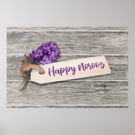 Rustic Happy Noroz Hyacinth - Poster