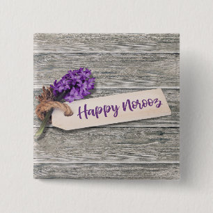 Rustic Happy Noroz Hyacinth - Schaltfläche Button