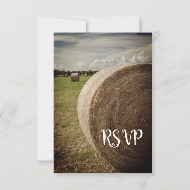 Rustic Hay Bales Ranch Wedding RSVP (Vorderseite)