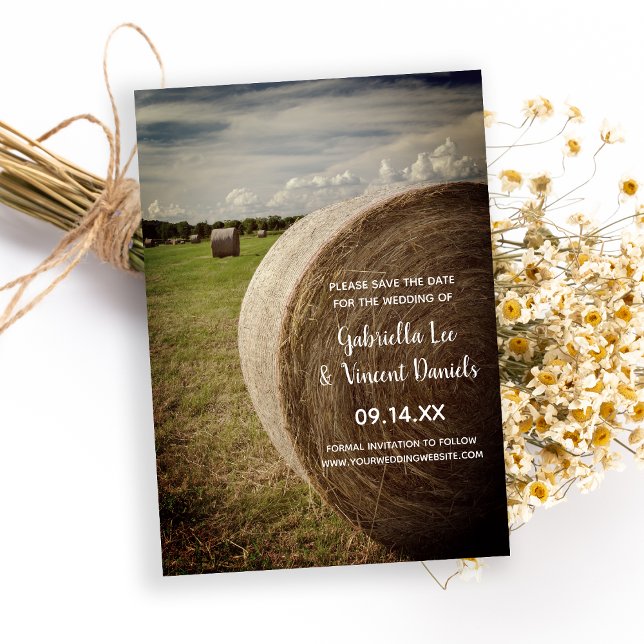Rustic Hay Bales Ranch Wedding Save the Date (Von Creator hochgeladen)