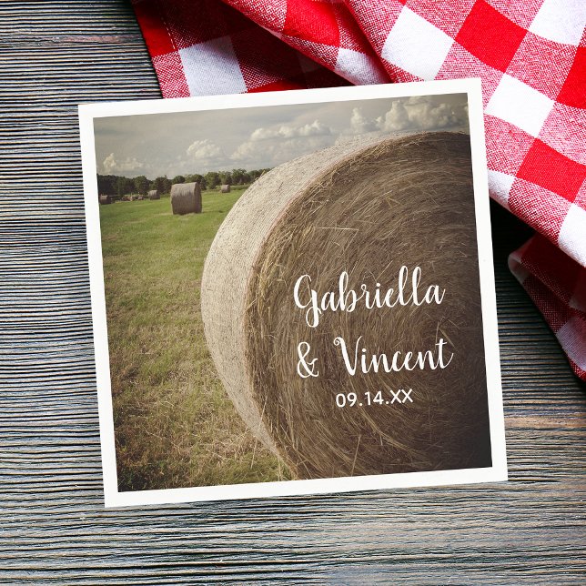 Rustic Hay Bales Ranch Wedding Serviette (Von Creator hochgeladen)
