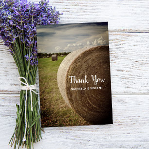 Rustic Hay Bales Ranch Wedding Vielen Dank Dankeskarte