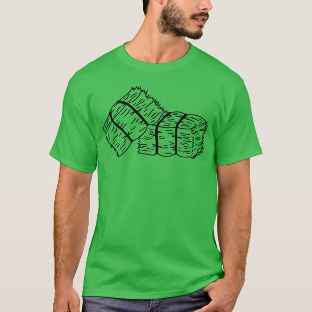 Rustic Hay Bales Sketch T-Shirt (Vorderseite)