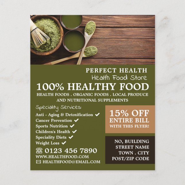 Rustic Health Food Store Advertising Flyer (Vorne)