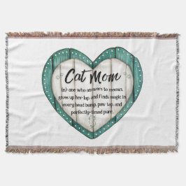 Rustic Heart Cat Mom Throw Blanket Decke