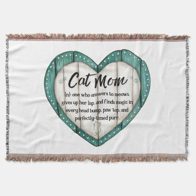 Rustic Heart Cat Mom Throw Blanket Decke (Vorderseite)