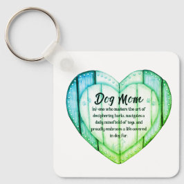 Rustic Heart Dog Mom Greenleaf Metal Keychain Schlüsselanhänger