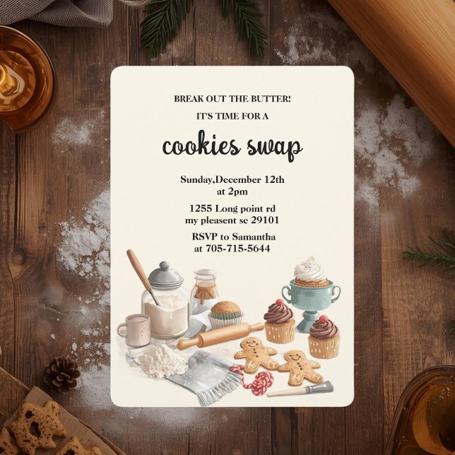 Rustic Holiday Cookie Swap | Cozy Christmas  Einladung (Von Creator hochgeladen)