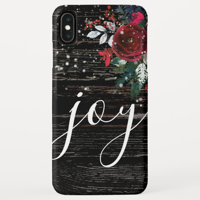 Rustic Holiday Floral Joy Case-Mate iPhone Hülle (Rückseite)