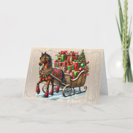 Rustic Holiday Horse Christmas Feiertagskarte