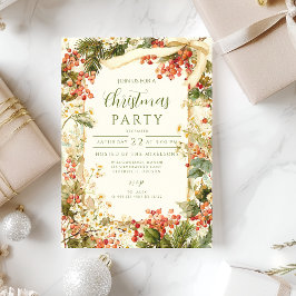 Rustic Holly Berry Christmas Einladung