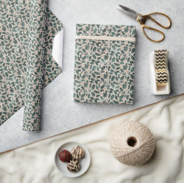 Rustic Holly Christmas Geschenkpapier