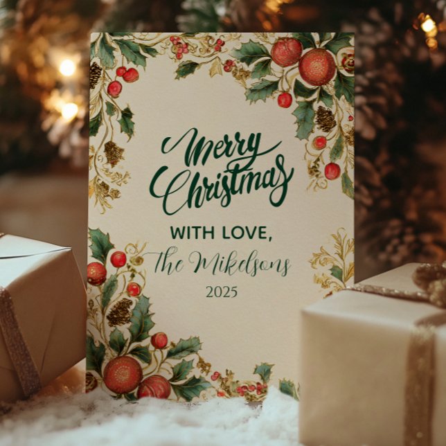 Rustic Holly Pomegranate Weihnachten (Von Creator hochgeladen)