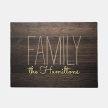 Rustic HOLZ Chic Family Monogram Graugelb