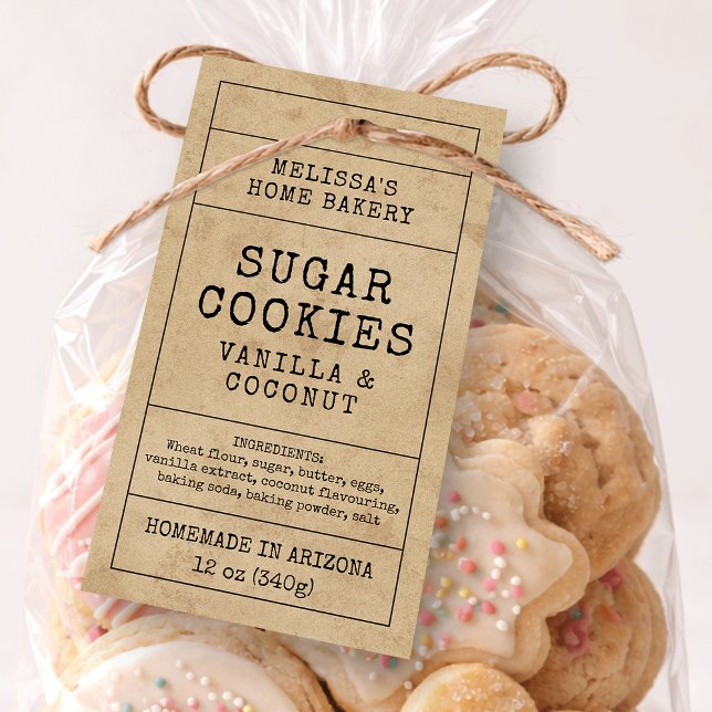 Rustic Home Bakery Cottage Label Product Hang Tag (Von Creator hochgeladen)