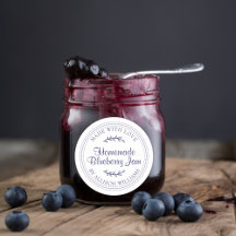 Rustic Homemade Blueberry Jam Navy Blue Scripte