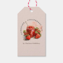 Rustic Homemade Strawberry Jam Thank You Hang Tag Geschenkanhänger