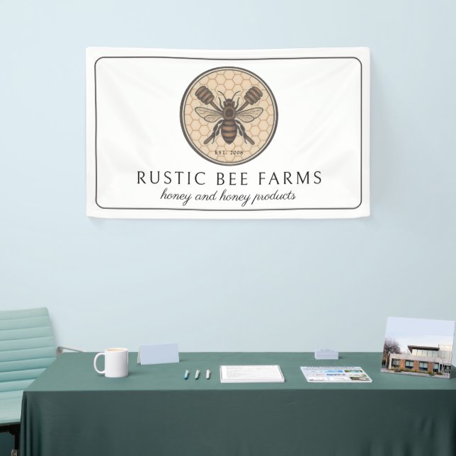 Rustic Honey Bee Beekeeper Apiary Banner (Messeveranstaltung)