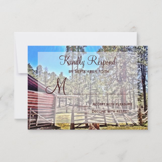 Rustic Horse Corral Country Wedding RSVP Cards Karte (Vorderseite)