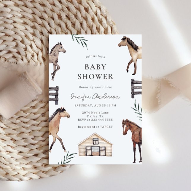 Rustic Horse Farm Baby Dusche Einladung (Von Creator hochgeladen)