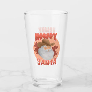 Rustic Howdy Santa Western Cowboy Weihnachten Glas