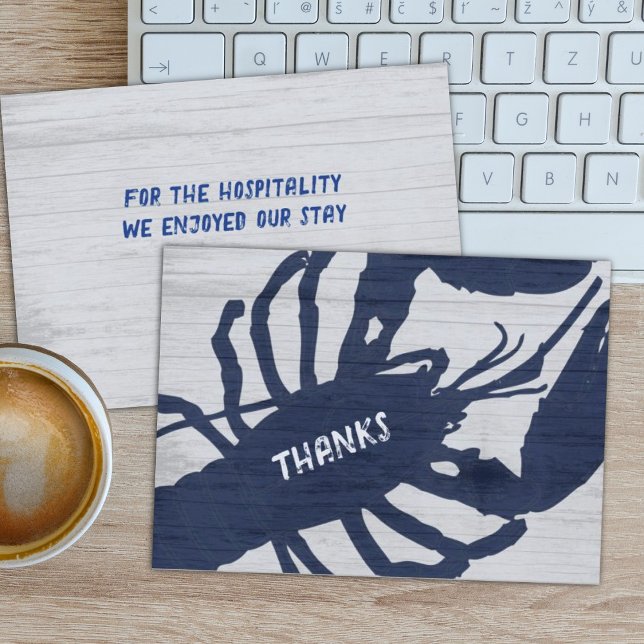 Rustic Hummer Navy Blue Wood Grain Vielen Dank Dankeskarte (Von Creator hochgeladen)