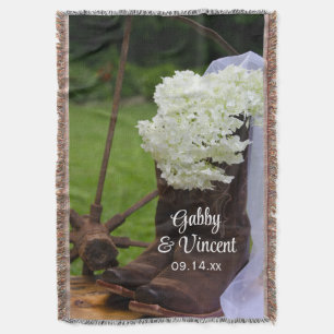 Rustic Hydrangea und Cowboy Boots Western Wedding Decke