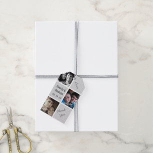 Rustic Ihr Foto Collage Muster Danke Tags Geschenkanhänger