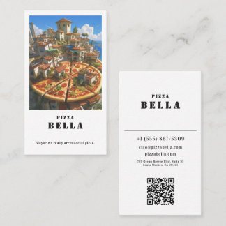 Rustic Italian Pizza Bella Coastal Town Shop Visitenkarte