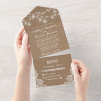 Rustic Jar Lights Lace Burlap Wedding