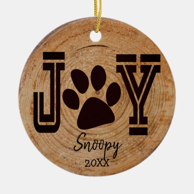Rustic - Joppy Puppy Paw Keramik Ornament (Vorne)